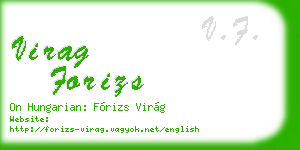 virag forizs business card